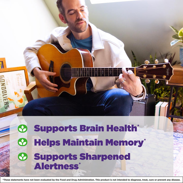 Brain Health Ginkgo Biloba 120mg, Dietary Supplement for Brain Health and Memory Support, 60 Capsules, 60 Day Supply