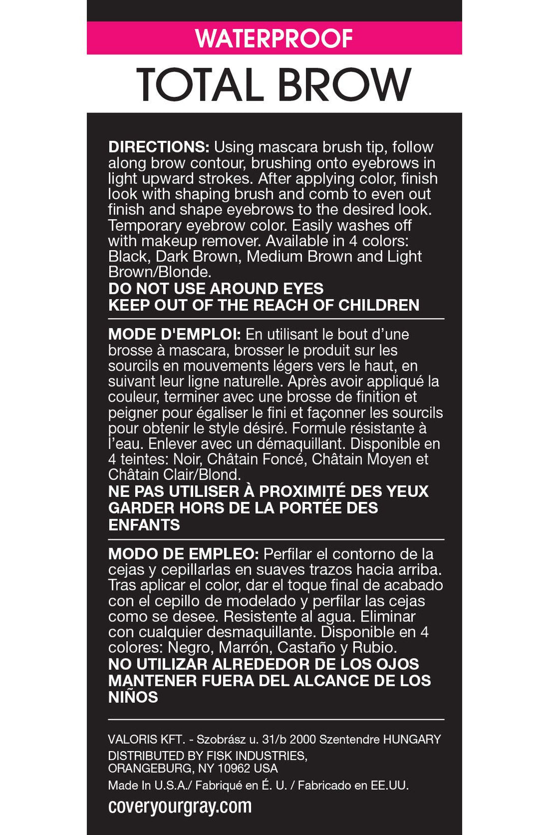 Total Brow Eyebrow Sealer and Color - Medium Brown