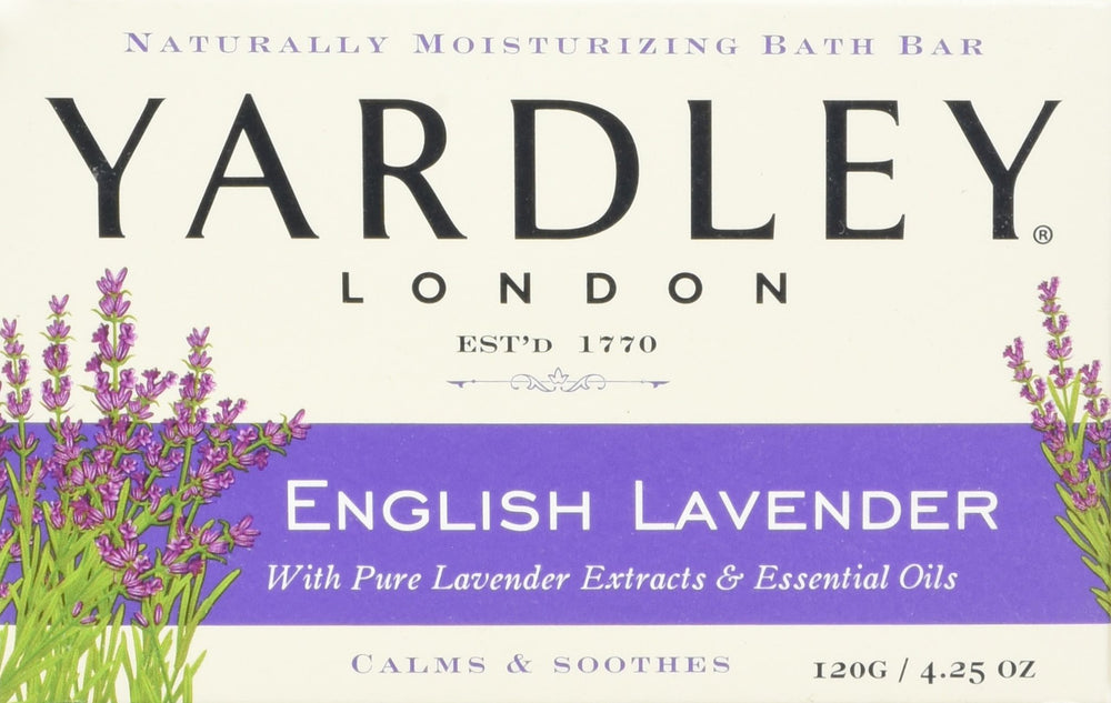 London English Lavender with Essential Oils Soap Bar, 4.25 oz Bar (Pack of 8)