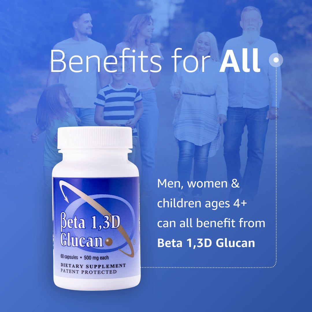 Immune Support Supplement with 500mg of Highly Purified Beta Glucan Per Capsule (Pack of 1)