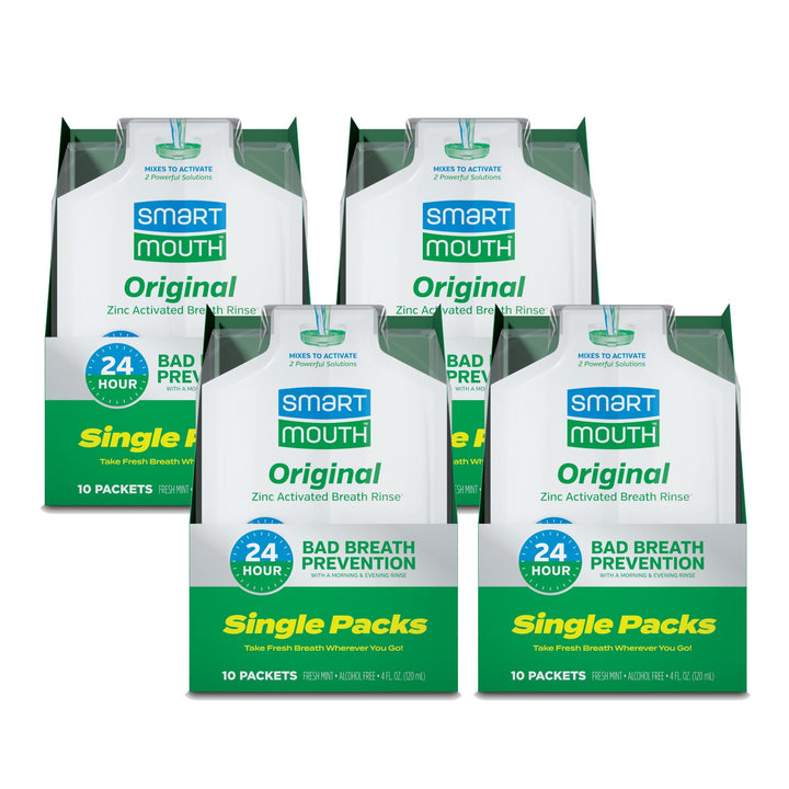 Original Activated Mouthwash Single Packs, Travel Mouthwash, Fresh Mint, 40 Pack