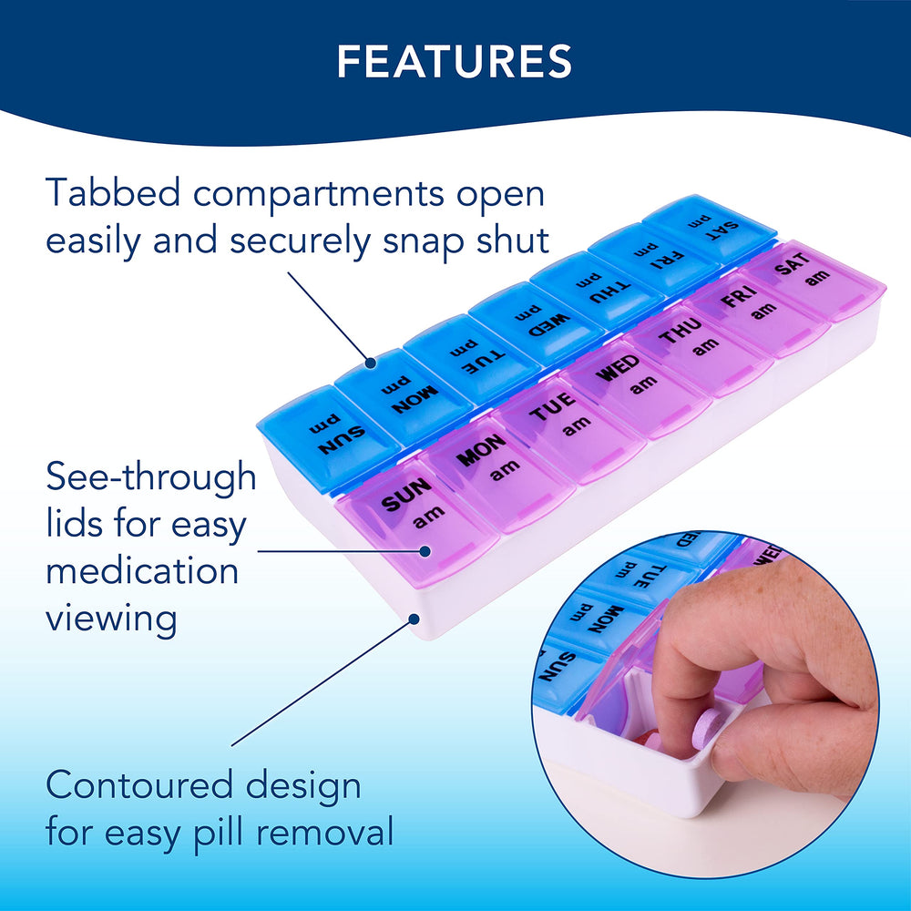 Twice-A-Day Weekly Pill Organizer 1 ea