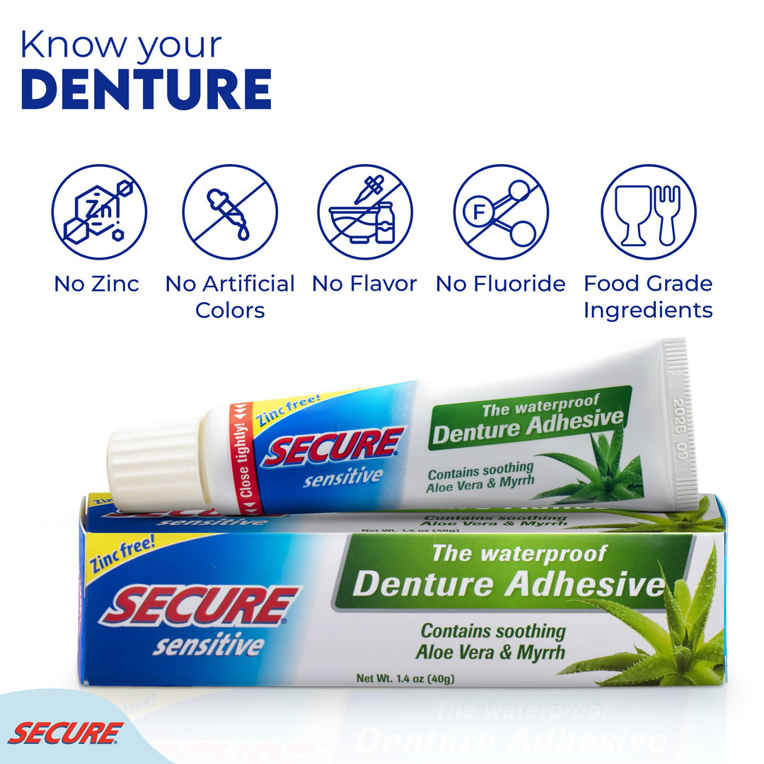 Denture Adhesive, sensitive, 1.4 oz (3 pack)
