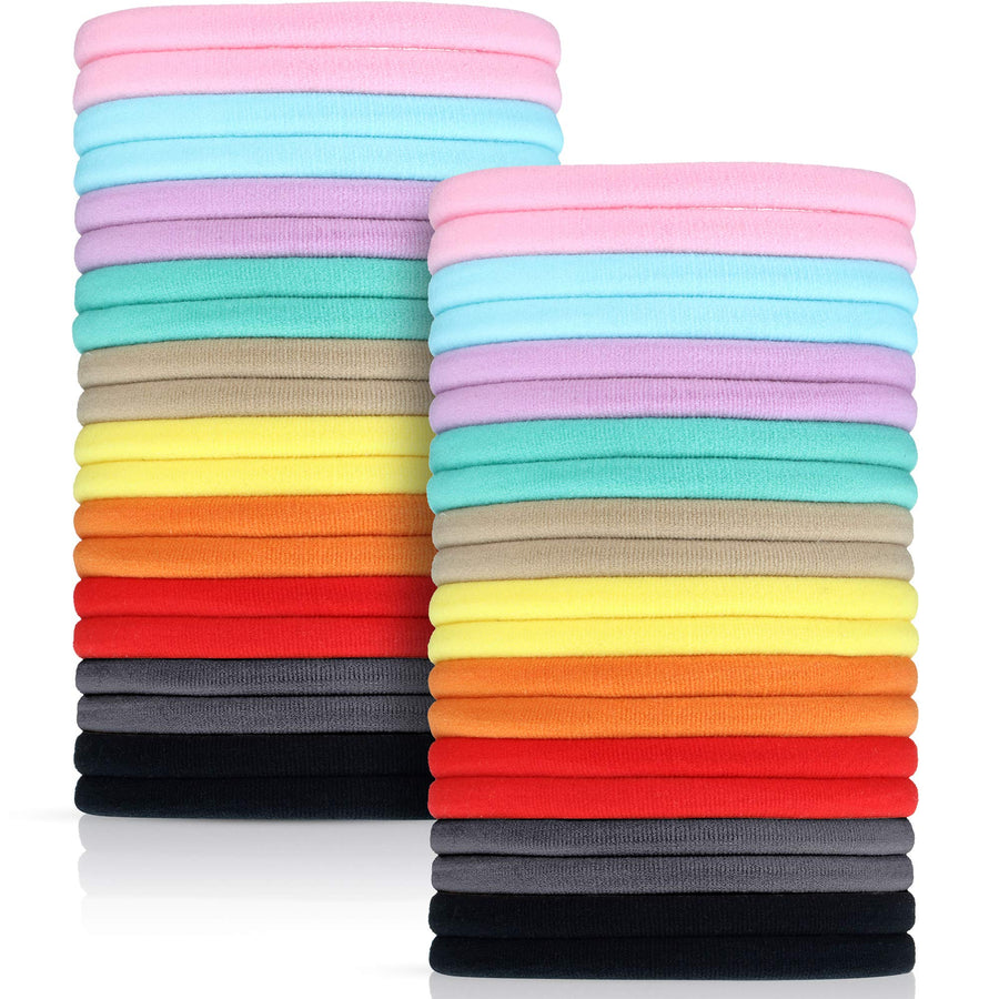 100 Pieces Soft Stretchy DIY Solid Nylon Headbands Elastic Baby Hair Ties