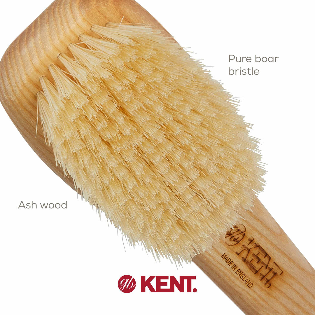 Kent FD6 Pure Beechwood Natural Bristle Bath & Body Brush
