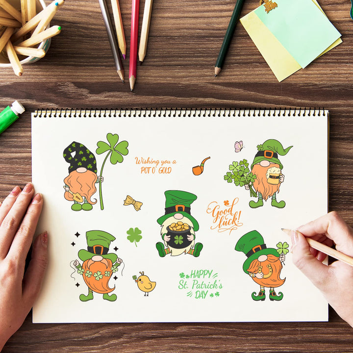 Gnome Silicone Clear Stamps Elf Transparent Stamp for Saint Patrick Day's Day Christmas Birthday Valentine's Day Cards Making DIY Scrapbooking Photo Album Decoration Paper Craft