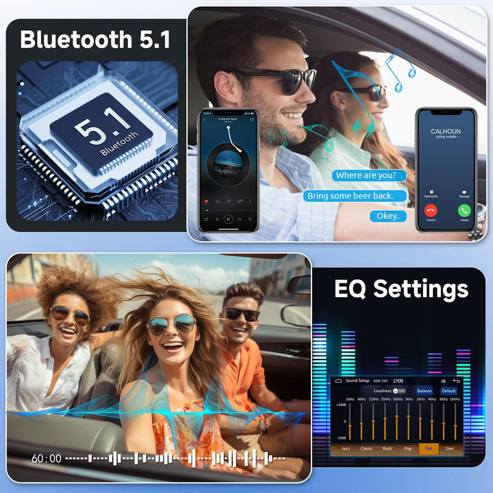 Podofo Upgrade Wireless CarPlay Single Din Radio 7 Inch Flip Out Touchscreen Car Stereo with Wireless Android Auto Bluetooth Mirror Link AM/FM USB Car Play Car Audio Receiver HD Backup Camera