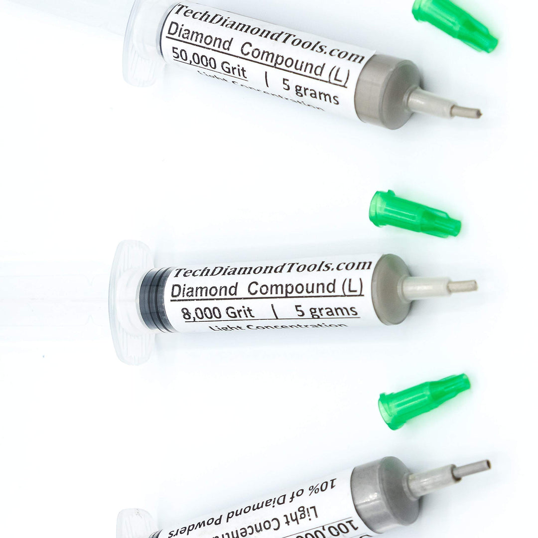 Kit of 3 Diamond Polishing Compound Polishing Paste USA Made 8000 50000 100000 Grit for Marble Glass Metal Rock Jewelry Resin Silver Gemstone with 10% of Diamond Powder