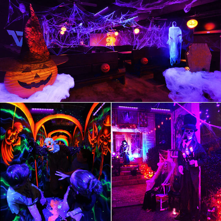 9LED Black Light, 27W LED UV Bar Glow in The Dark Party Supplies for Blacklight Party Bedroom Birthday Christmas Halloween Stage Lighting