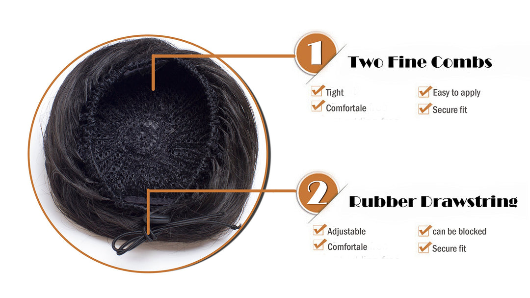 Synthetic Hair Bun Extension Donut Chignon Hairpiece Wig (4# Dark Brown)