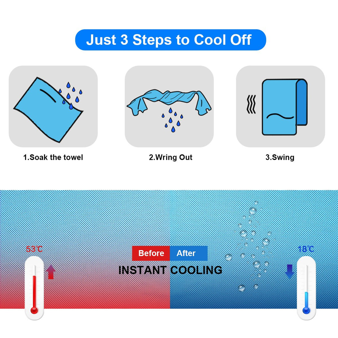 Cooling Towel, 6 Pack Cool Towels Microfiber Chilly Ice Cold Head Band Bandana Neck Wrap (40x 12) for Athletes Men Women Youth Kids Dogs Yoga Outdoor Golf Running Hiking Sports Camping Travel