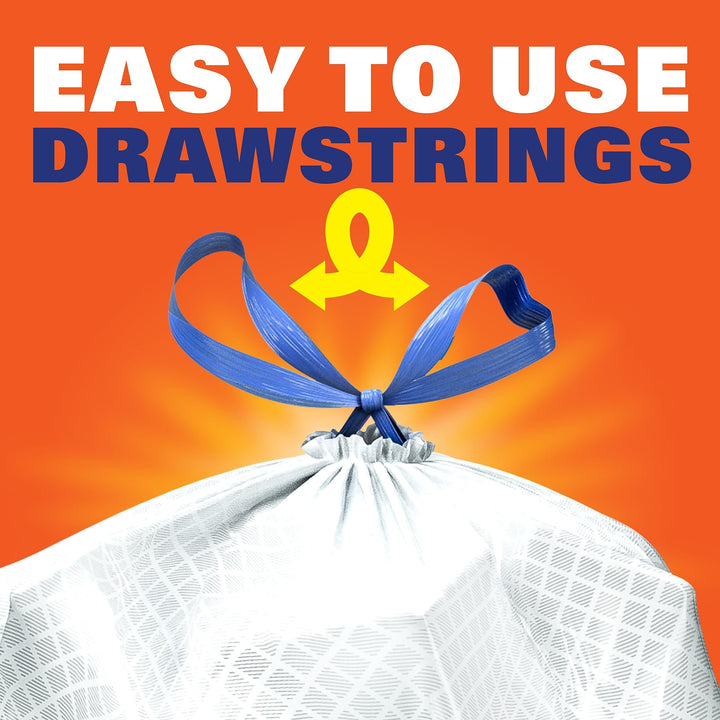 Ultra Strong Tall Kitchen Drawstring Trash Bag, Scent Free, 40 Count