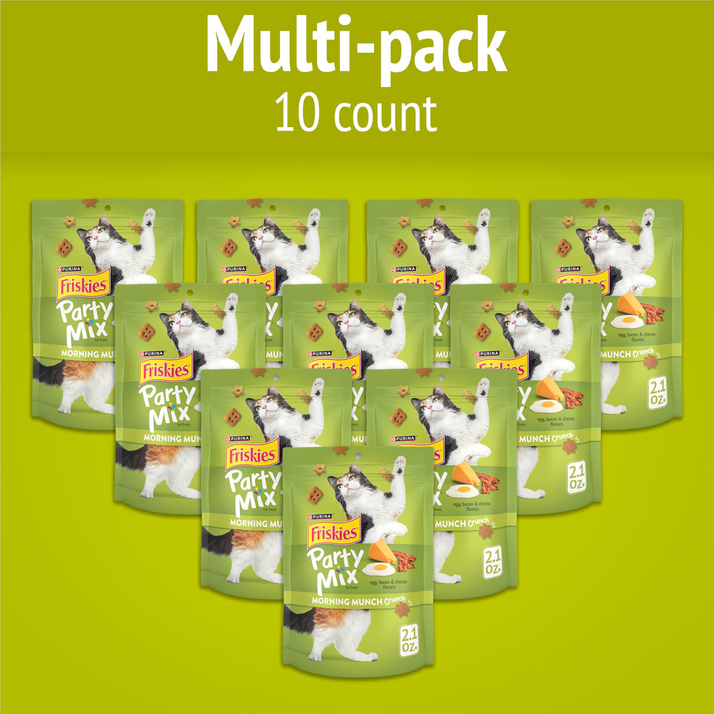 Purina Party Mix Morning Munch Crunch Cat Treats - (Pack of 10) 2.1 oz. Pouches