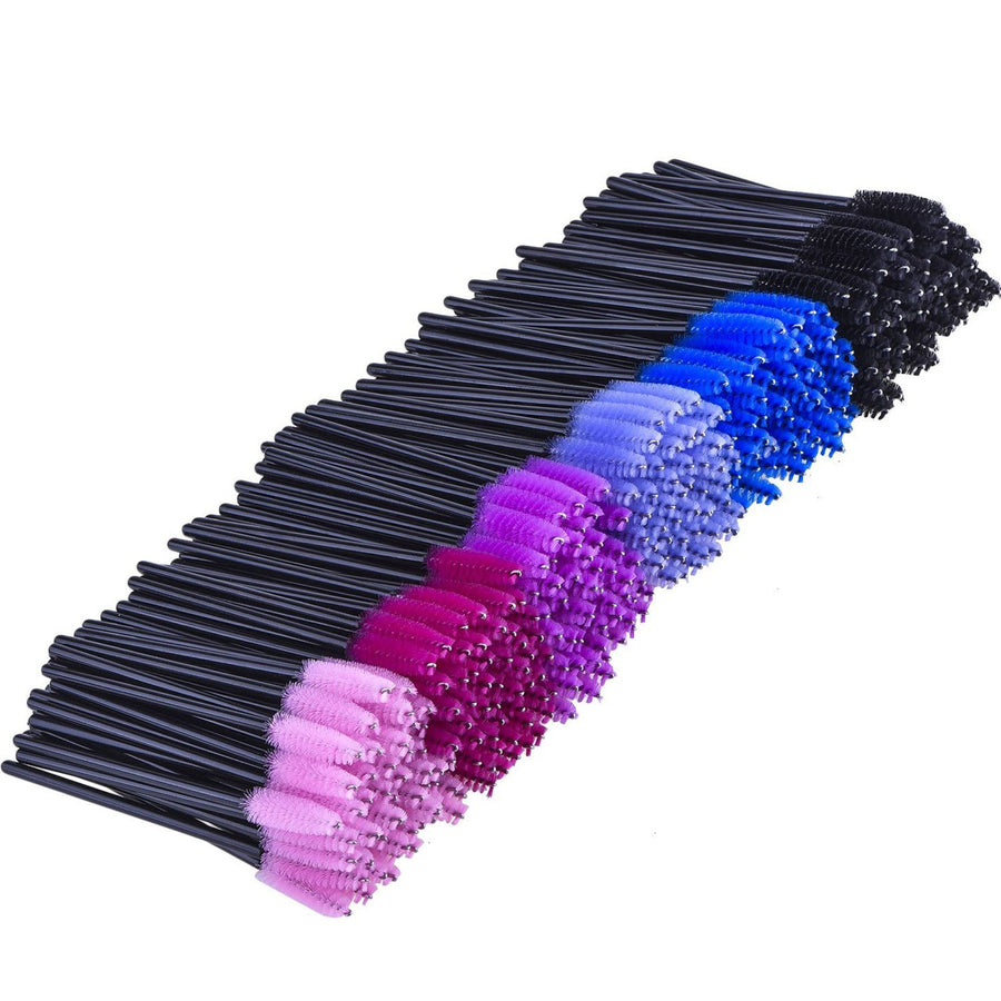 300 Pieces Multicolor Disposable Mascara Wands Eyelash Eye Lash Brush Makeup Applicators Kit, 6 Colors