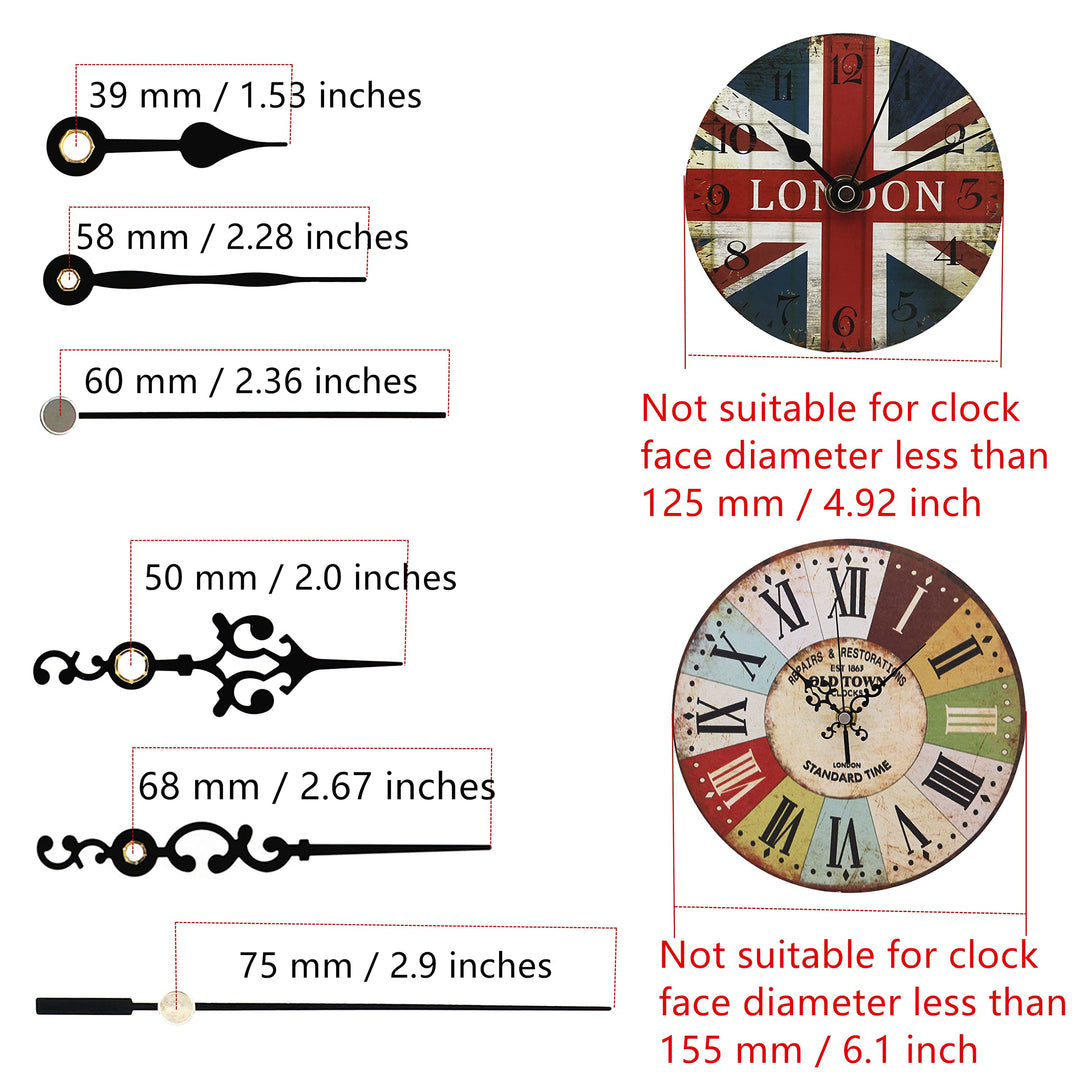 Youngtown 12888 Quartz DIY Wall Clock Movement Mechanism Repair Parts Replacement Kit Sweep Silent Movement,17 mm (43/64 inch) Shaft Length 9.5 mm (3/8 inch) Thread Length.