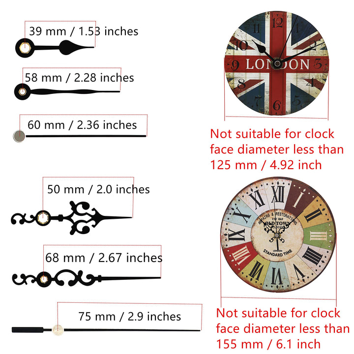 Youngtown 12888 Quartz DIY Wall Clock Movement Mechanism Repair Parts Replacement Kit Sweep Silent Movement,17 mm (43/64 inch) Shaft Length 9.5 mm (3/8 inch) Thread Length.