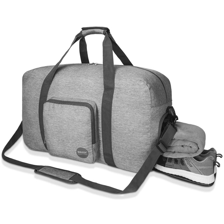 24 Foldable Duffle Bag 60L for Travel Gym Sports Lightweight Luggage Duffel By (24 inches (60 Liter), Denim Grey 24), Grey Denim 60 Liter, 24 inches (60 Liter)