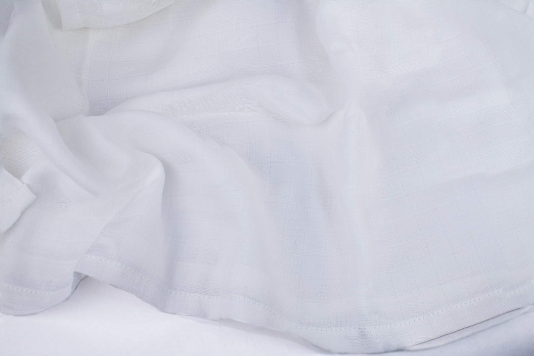 Organic Cotton White Swaddle Blanket for Newborn - White Muslin Swaddle Blanket - Newborn Baby Gauze Swaddling Blanket - 100% Certified Organic Cotton - 47”x47” (1 Swaddle)