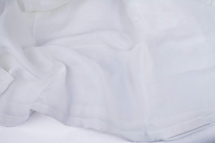Organic Cotton White Swaddle Blanket for Newborn - White Muslin Swaddle Blanket - Newborn Baby Gauze Swaddling Blanket - 100% Certified Organic Cotton - 47”x47” (1 Swaddle)