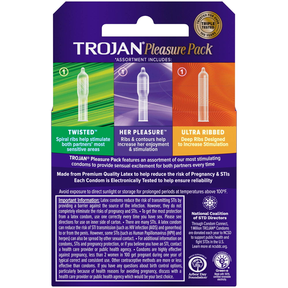 Trojan Pleasure Pack Condom - Pack of 3