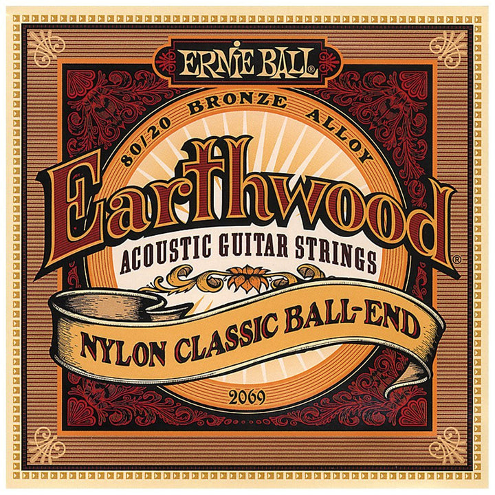 Folk Nylon Clear & Gold Ball-End 80/20 Bronze Acoustic Guitar Strings, 28-42 Gauge (P02069)