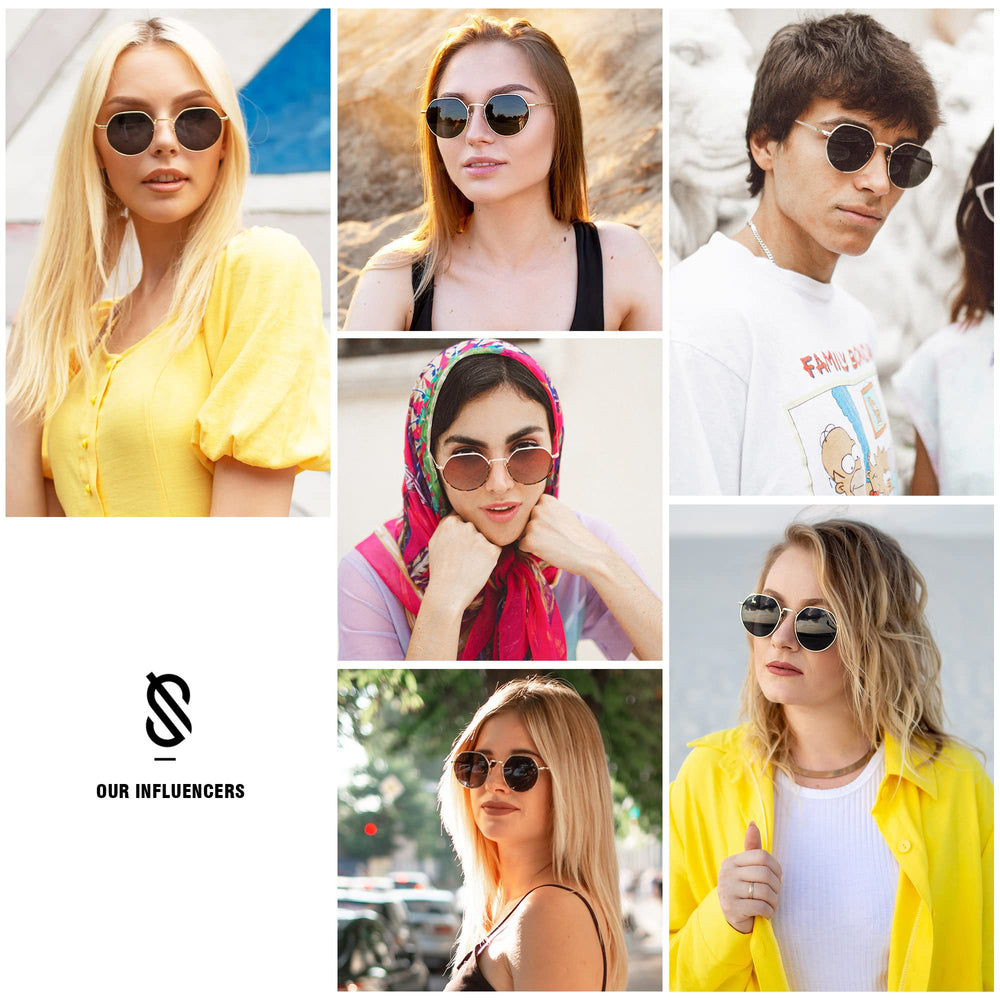 Round Polygon Polarized Sunglasses for Women Men Retro Classic Vintage Panto Shades SJ1157