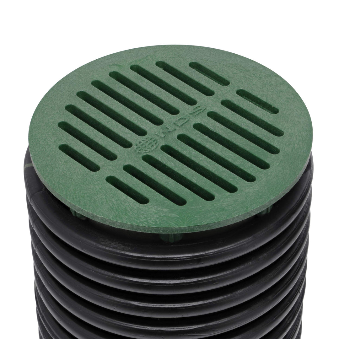 50, 6 In. Round Grate Drain Cover, Connects to Speed-D Catch Basin Drain,Drain Pipes & Fittings, for Small Lawns, Landscaping, and Patios,Green