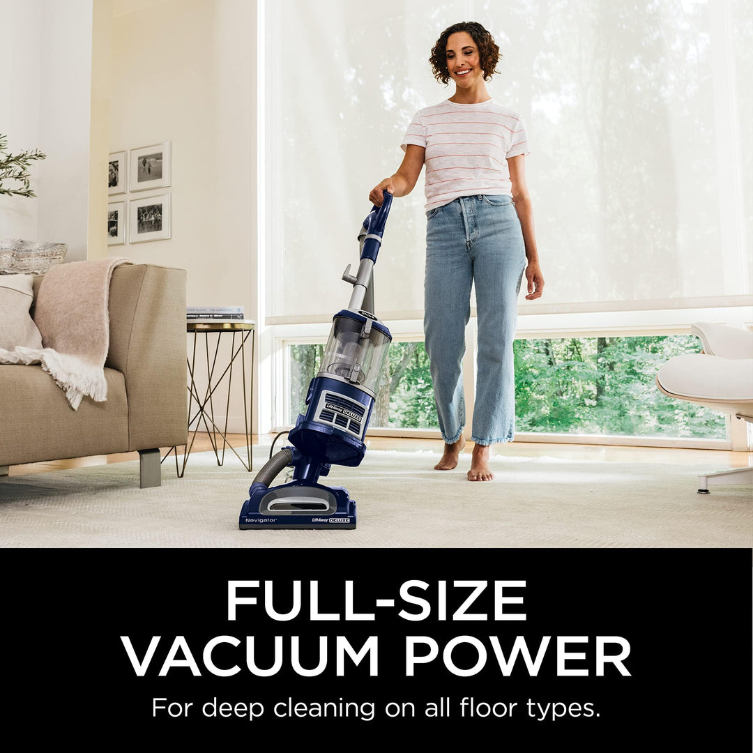 Upright Vacuum, Navigator Lift-Away Deluxe with Large Dust Cup Capacity, HEPA Filter, Swivel Steering, Upholstery Tool & Crevice Tool, Blue, NV360