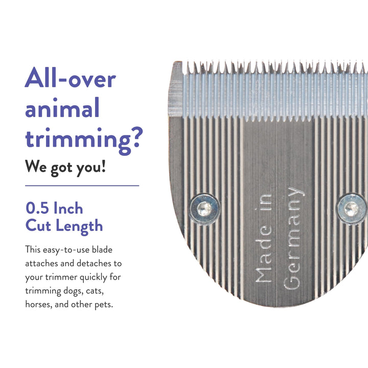 Professional Animal Blade BravMini Pet, Dog, Cat & Horse Trimmers (#41590-7370) Replacement Blade - Trimmer Blade Replacement - with 1#45 Silver Blade