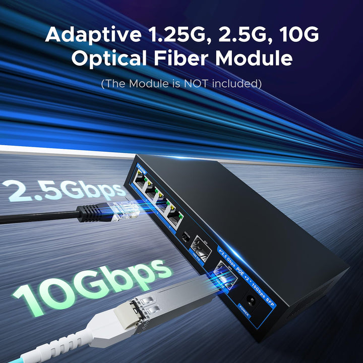 PoE Switch, 10 Port Gigabit Ethernet Network Switch( 8 PoE+ Port with 2 Extra Uplink Port), 802.3af/at Compliant | Plug & Play | Shielded Ports | Traffic Optimization | Fanless Quiet