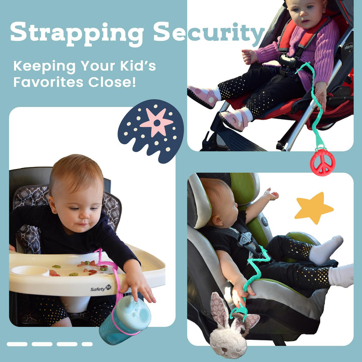 Cup Catcher - Patented Safety Tether to attach Sippy Cups, Bottles, Toys & Pacifiers to Strollers, High Chairs & Car Seats, Made in USA, Food grade, Dishwasher Safe (Navy)