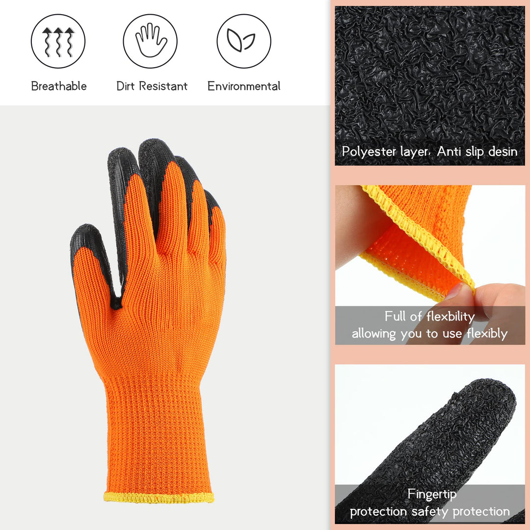 6 Pairs Sublimation Heat Resistant Gloves for 3D Vaccum Heat Transfer Printing Machine Work Gloves, High Temperature, Orange/Black