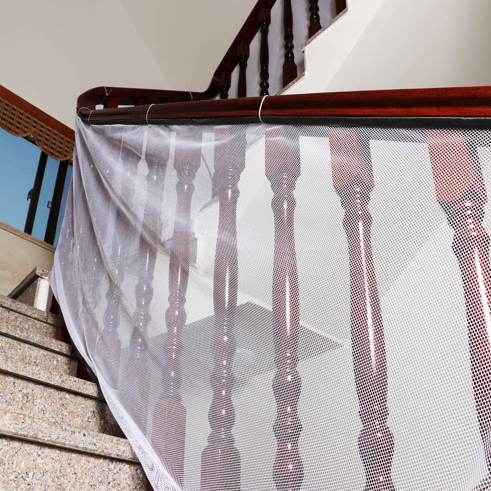 Balcony Safety Net, Roving Cove Stairs Safety Net Banister Guard, Mesh Baby Proof Netting Railing Protection Net, Child Safety Net for Kids, Pet, Toy, 10ft L x 2.6ft H, Indoor & Outdoor