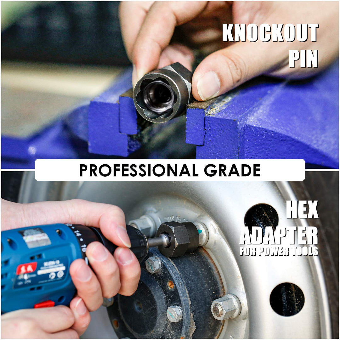 Bolt Extractor Kit, 18 Pieces Bolt Extractor Set, Stripped Bolt Extractor for Removing Damaged, Frozen, Rusted, Rounded-Off Bolts, Nuts & Screws