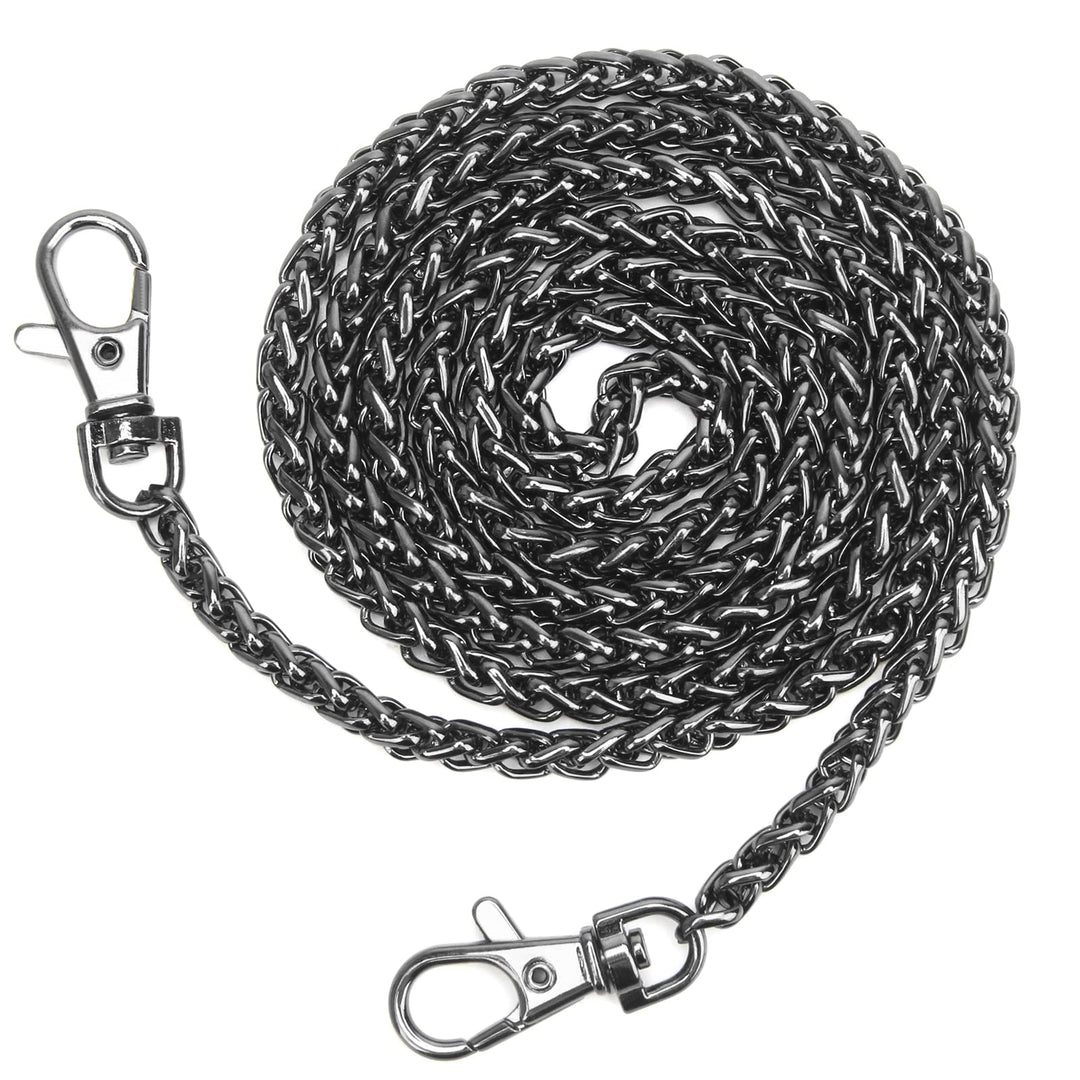Women's Handbag Chain (Black) Metal, Fashion, Cross-Body, Shoulder, Removable, Chain Strap, 120cm, Gold, Silver Buckle, Handbag Making Supplies
