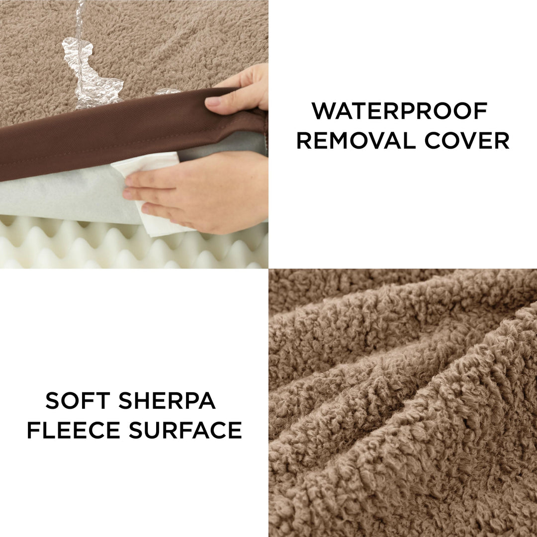 Dog Bed for Large Dogs - Orthopedic Waterproof Puppy Beds with Removable Washable Cover, Egg Crate Foam Pet Mat, Suitable for Pet Up to 65 lbs