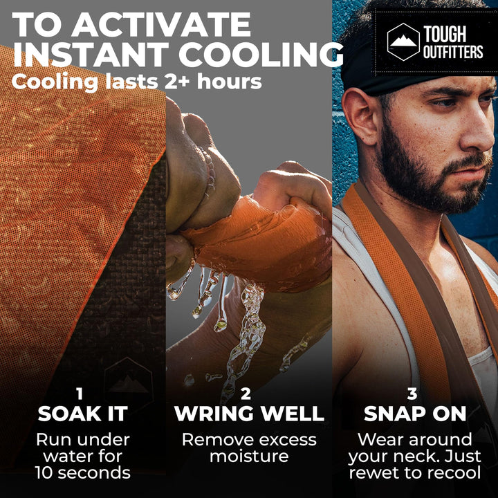 Cooling Towels (38.5x12) - Cooling Towels for Neck & Face, Cooling Neck Wraps - Ice Towel & Sweat Rag for Camping, Gym, Yoga & Sports