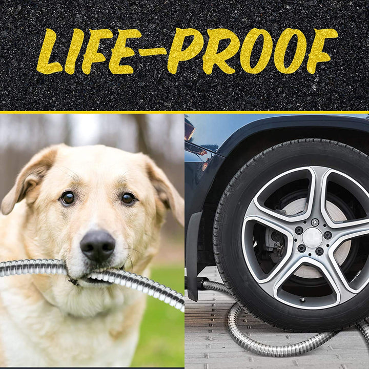 Bionic Steel Pro 75 FT Garden Hose with Nozzle, 304 Stainless Steel Metal Water Hose 75Ft, Flexible Hose, Kink Free, Lightweight and Durable, Crush Resistant Fitting, Easy to Coil, 500 PSI 2024 Model