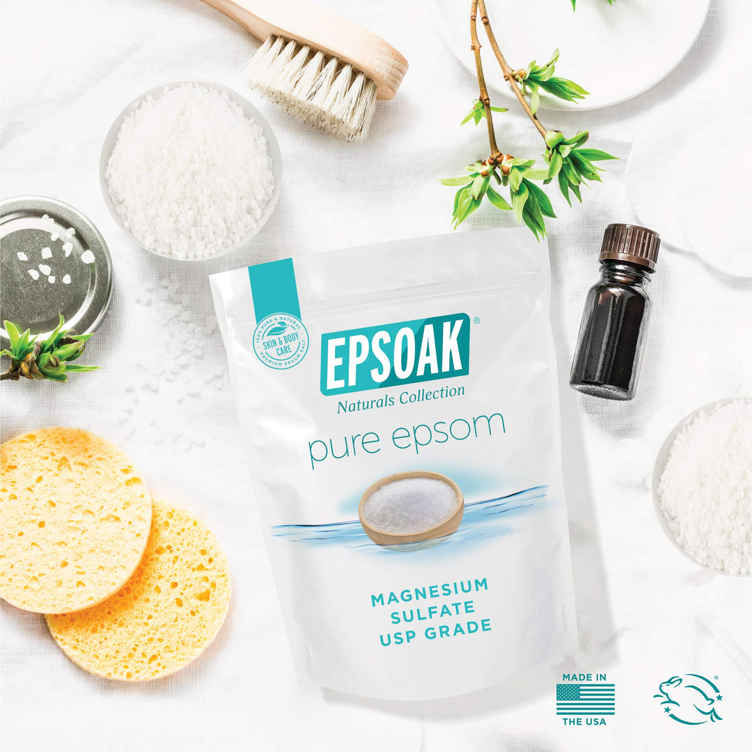 Epsom Salt 2 lb. Magnesium Sulfate USP. (Qty. 1 x 2lb. Bags) Resealable Epsom Salt Bulk Bags Unscented, Made in The USA, Cruelty-Free Certified