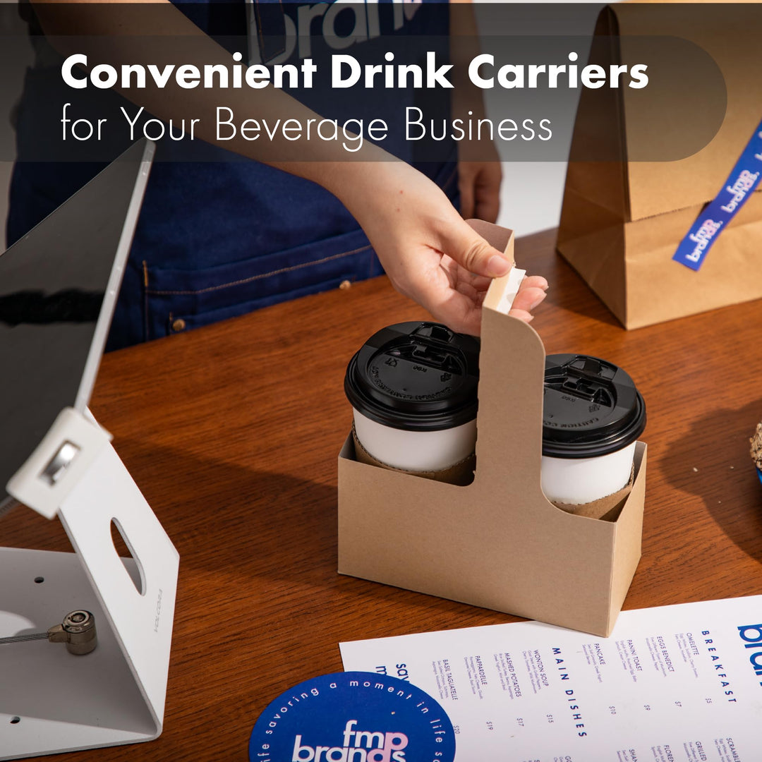 2 Cup Drink Carrier with Handle for Delivery, 25 Pack Portable Foldable Drink Carrier Caddy for 12-30 oz Cold Hot Drinks, to Go Cups Holder for Take Out, Uber Eats, Doordash, Grubhub