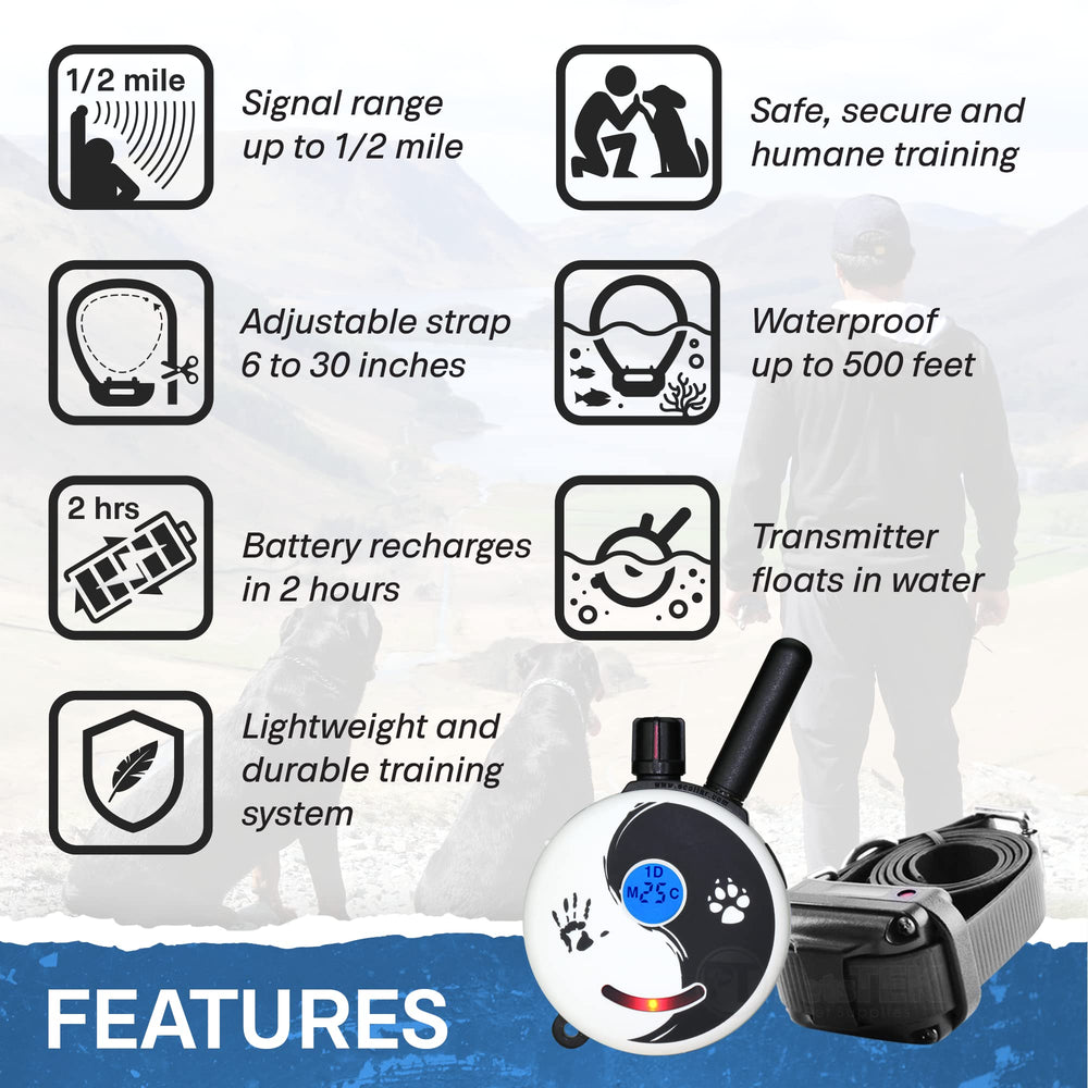 Mini ET-300 Zen - 1/2 Mile Ecollar Dog Training Collar with Remote - Small, Medium, Large Dogs - Static, Vibration & Tone Electric Training Collar for Dogs by E-Collar Technologies