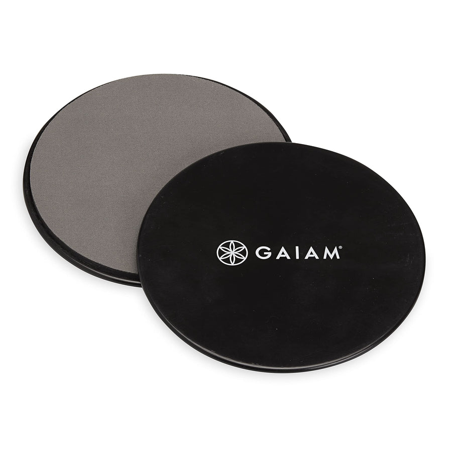 Core Sliding Discs - Dual Sided Workout Sliders for Carpet & Hardwood Floor - Home Ab Pads Exercise Equipment Fitness Sliders for Women and Men, Grey/Black