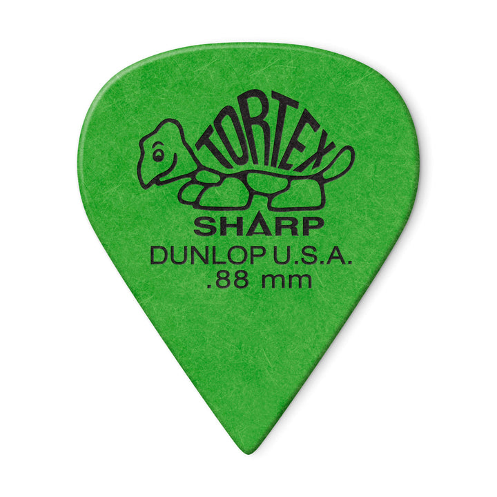 Dunlop 412P.88 Tortex® Sharp, Green, .88mm, 12/Player's Pack