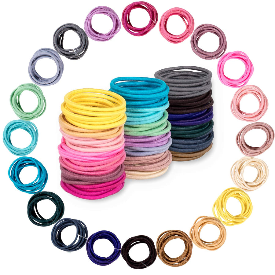 200PCS Baby Hair Tie, Multicolor 2mm Hair Bands No Crease Hair Elastics Small Ponytail Holders Hair Accessories for Kids Girls Infants Toddlers