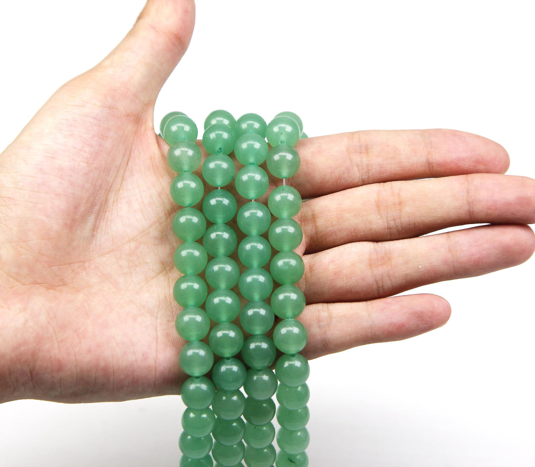 Natural Gemstone Round Loose Beads, DIY Jewelry Making 1 Strand 15 (10mm, Natural Green Aventurine Round Beads)