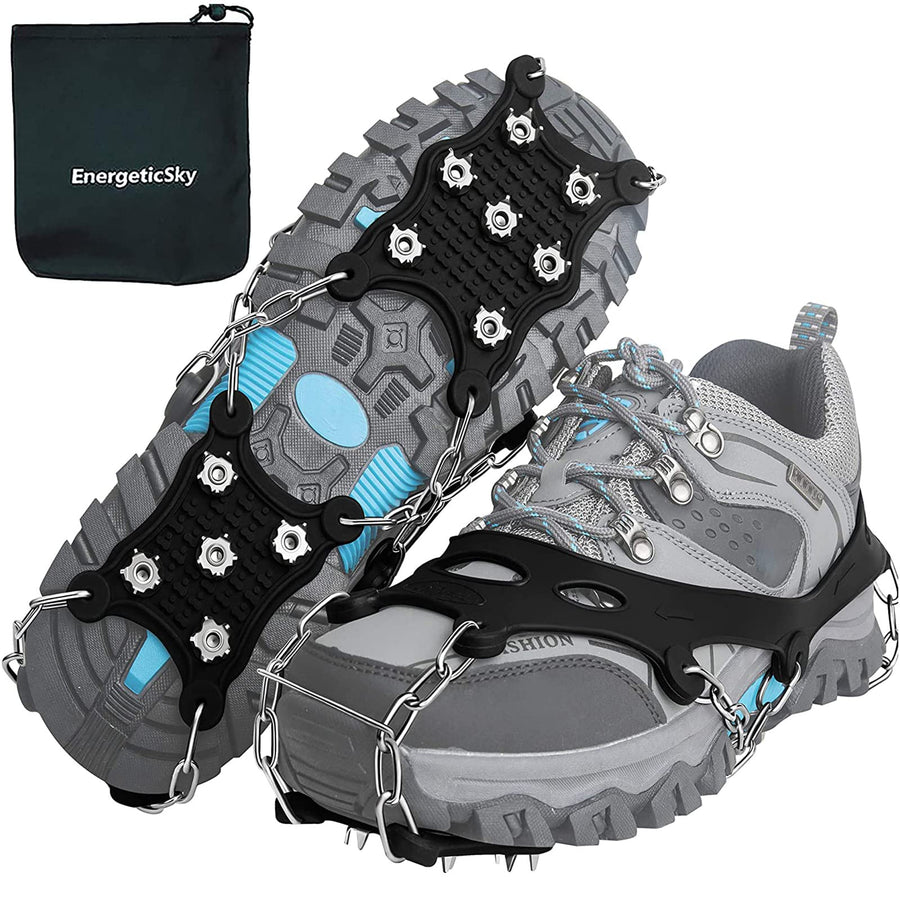 Ice Cleats Spikes Crampons and Tread for Snow & Ice,The Only Innovative Design on Amazon,Attaches Over Shoes/Boots for Everyday Safety in Winter,Outdoor,Slippery Terrain.