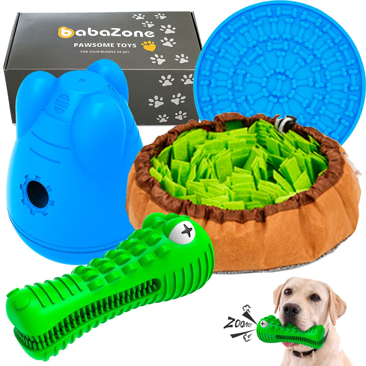 Total Enrichment & Fun - Interactive Toys and Puzzles for Dogs who Love to Lick Sniff Chew and Play - Dog Toys for Medium Large Breed
