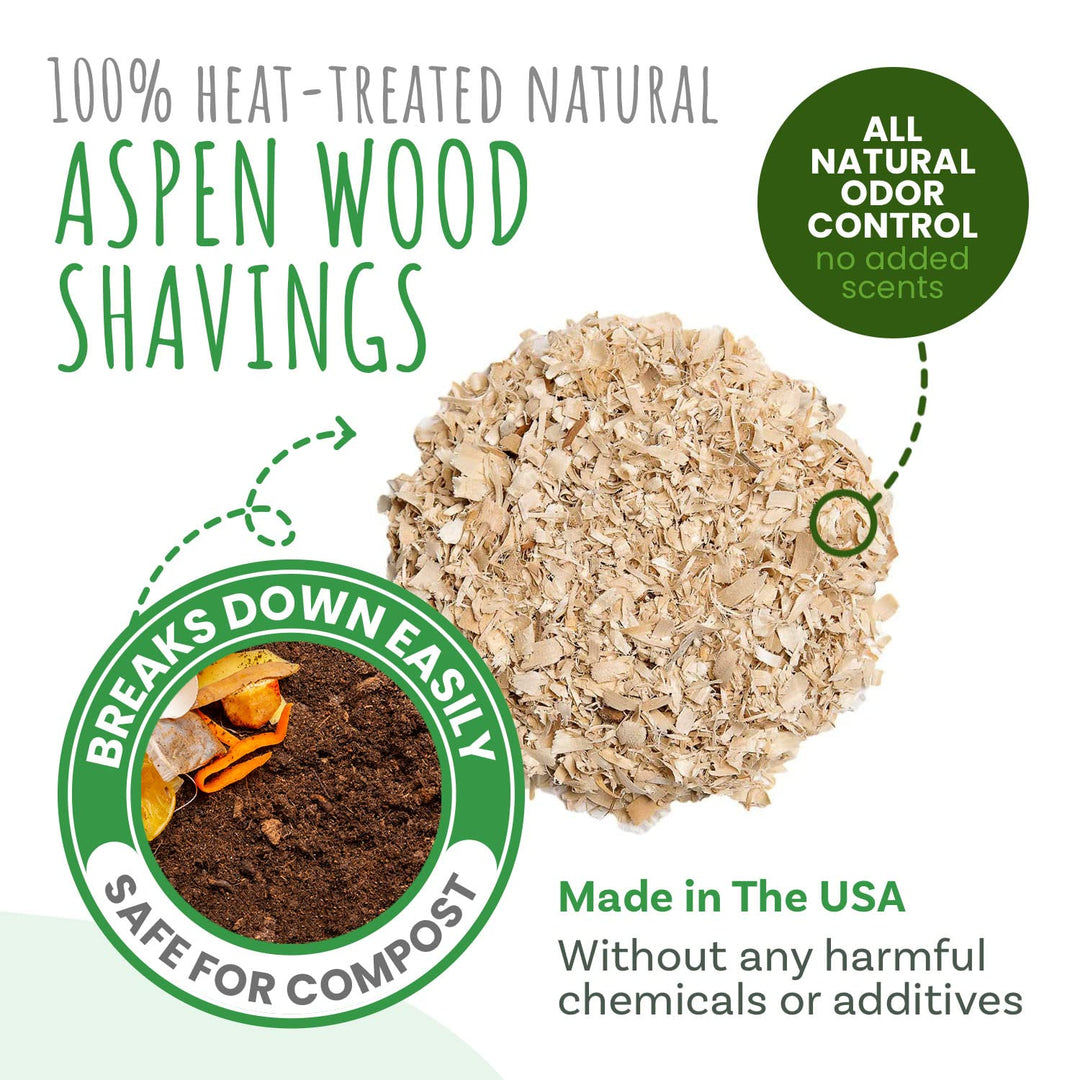 Premium Natural Aspen Bedding, Animal Bedding for Small Indoor and Outdoor Pets, Made in The USA, Jumbo Size 282 L (2 Pack, 141 L Each)