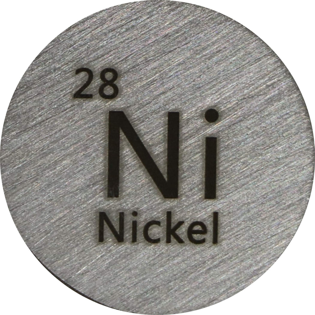 Nickel (Ni) 24.26mm Metal Disc 99.9% Pure for Collection or Experiments