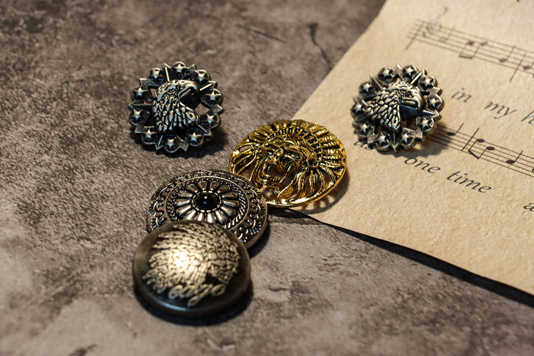 Conchos, Decorative Concho for Handmade, 5 Pack Artificial Turquoise Screw Buttons and Multi Size Screws, Round Metal Sunflower Daisy Indian Eagle OX Head DIY Leathercraft (Sunflower-Green)